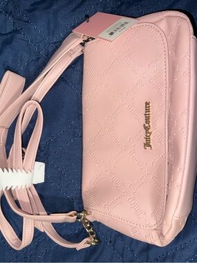 Juicy Couture Embossed Pink Crossbody with Gold Logo